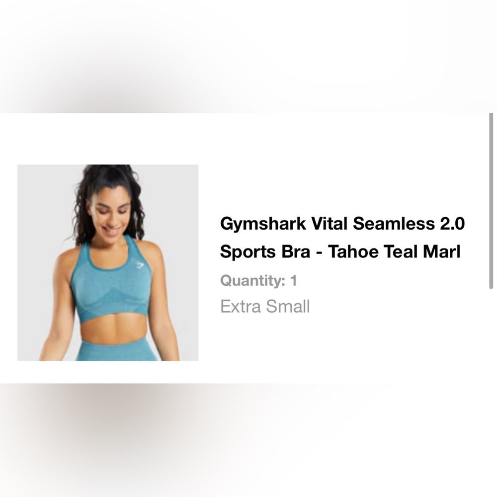 gymshark blue sports bra. hardly worn.